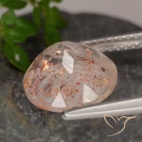 Pedra do Sol pêssego laranja Natural 3.38ct, Redondo, Transparente