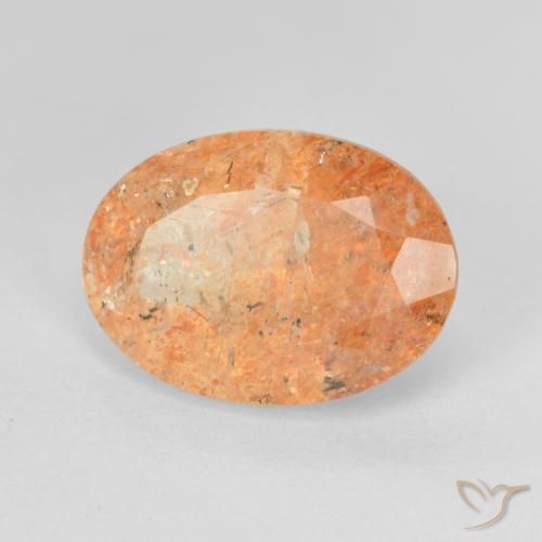 Pedra do Sol Laranja Médio Natural 5.65ct, oval, Translúcido