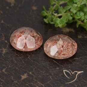 Pedras preciosas de Pedra do Sol pêssego laranja natural de 6.34 ct, Redondo, Transparente