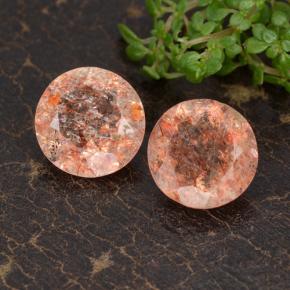 Pedras preciosas de pedra do sol laranja natural de 5,73 ct, corte redondo, transparente
