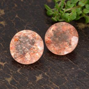 Pedras preciosas de pedra do sol laranja natural de 5,73 ct, corte redondo, transparente