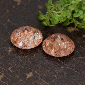 Pedras preciosas de pedra do sol laranja natural de 5,73 ct, corte redondo, transparente