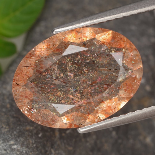 Pedra do Sol gengibre laranja Natural 4.17ct, Corte Oval, Transparente