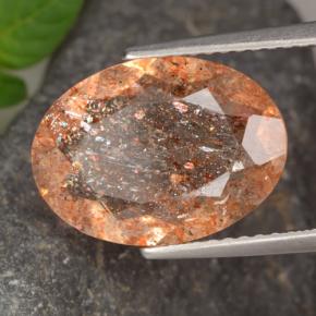 Pedra do Sol gengibre laranja Natural 4.17ct, Corte Oval, Transparente