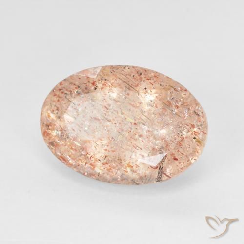 Pedra do Sol pêssego laranja Natural 5.74ct, oval, Transparente