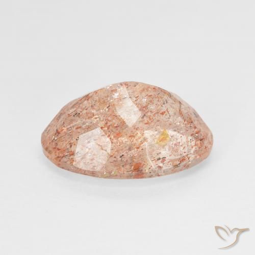 Pedra do Sol pêssego laranja Natural 5.74ct, oval, Transparente