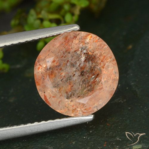 3.24ct Natural Laranja claro Pedra do Sol, Redondo, Transparente