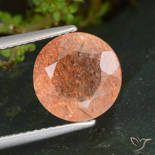 3.39ct Natural gengibre laranja Pedra do Sol, Redondo, Transparente