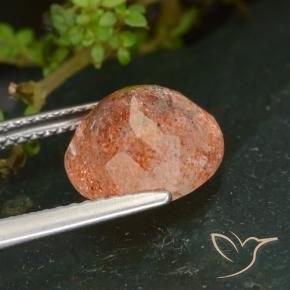 Pedra do Sol gengibre laranja Natural 3.39ct, Redondo, Transparente