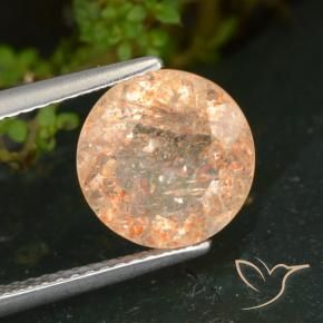 Pedra do Sol Laranja claro Natural 3.56ct, Redondo, Transparente