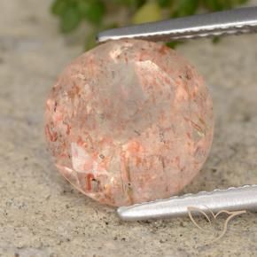 Pedra do Sol pêssego laranja Natural 3.52ct, Redondo, Transparente