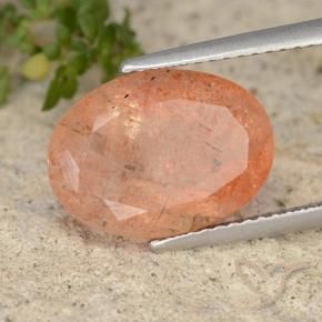 Pedra do Sol laranja avermelhado Natural 5.97ct, oval, Translúcido