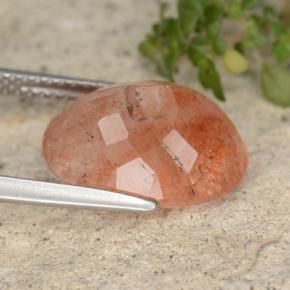 Pedra do Sol laranja avermelhado Natural 5.97ct, oval, Translúcido