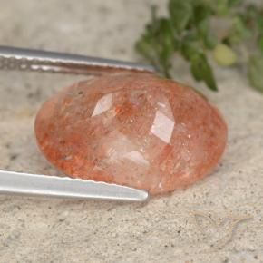 Pedra do Sol Laranja Médio-Claro Natural 5.43ct, oval, Translúcido