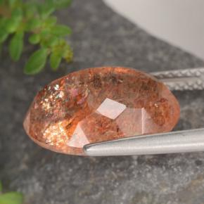Pedra do sol laranja natural 5,87ct, corte oval, translúcido