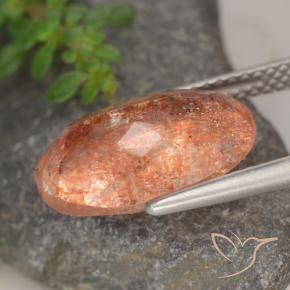 Pedra do Sol laranja avermelhado Natural 4.88ct, oval, Translúcido