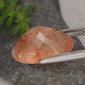 Pedra do sol laranja natural 6,17ct, corte oval, translúcido