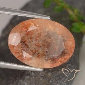 Pedra do Sol gengibre laranja Natural 5.31ct, oval, Transparente