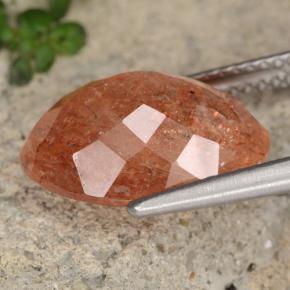 Pedra do sol laranja natural 5,46ct, corte oval, translúcido