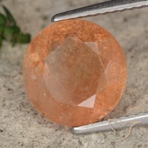 Pedra do Sol Inhame Laranja Natural 3.51ct, Redondo, Translúcido