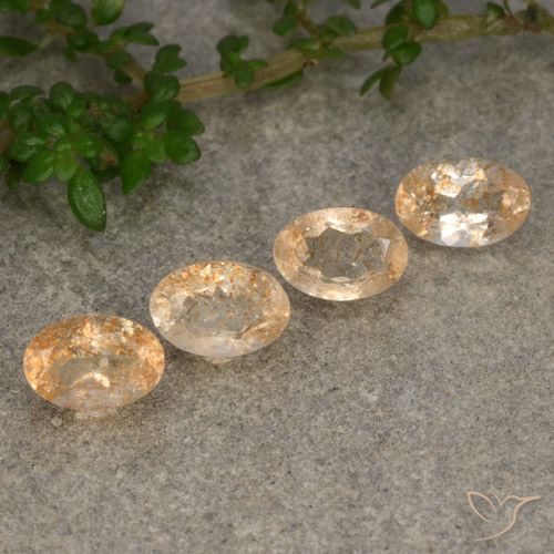 Pedras preciosas de pedra do sol laranja natural de 2,05 ct, corte oval, translúcido