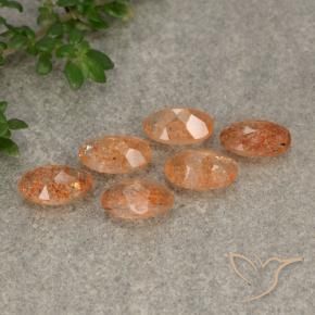 Pedras preciosas de Pedra do Sol laranja quente natural de 2.27 ct, oval, Translúcido