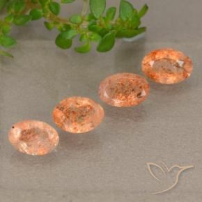 Pedras preciosas de Pedra do Sol laranja quente natural de 2.04 ct, oval, Translúcido