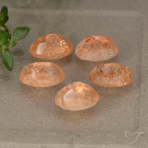 Pedras preciosas de Pedra do Sol laranja avermelhado natural de 2.57 ct, oval, Translúcido