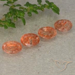 Pedras preciosas de Pedra do Sol Laranja Médio natural de 2.20 ct, oval, Translúcido