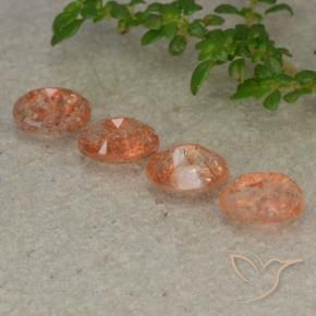 Pedras preciosas de Pedra do Sol Laranja Médio natural de 2.20 ct, oval, Translúcido
