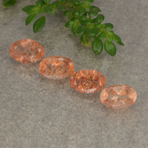 Pedras preciosas de pedra do sol laranja natural de 2,18 ct, corte oval, translúcido