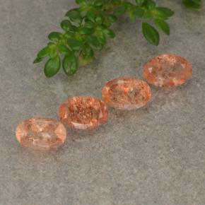 Pedras preciosas de pedra do sol laranja natural de 2,18 ct, corte oval, translúcido