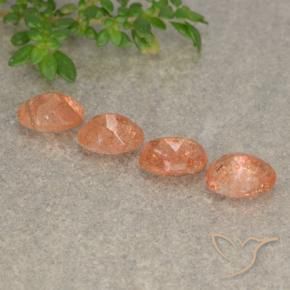 Pedras preciosas de Pedra do Sol laranja avermelhado natural de 2.07 ct, oval, Translúcido