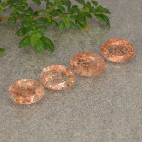 Pedras preciosas de pedra do sol laranja natural de 1,67 ct, corte oval, translúcido