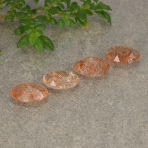 Pedras preciosas de pedra do sol laranja natural de 1,67 ct, corte oval, translúcido