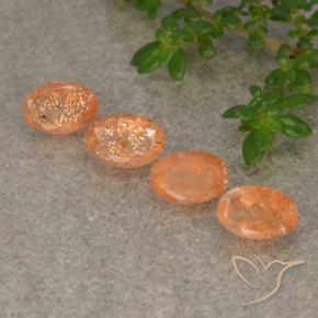 Pedras preciosas de Pedra do Sol Laranja Médio natural de 2.25 ct, oval, Translúcido