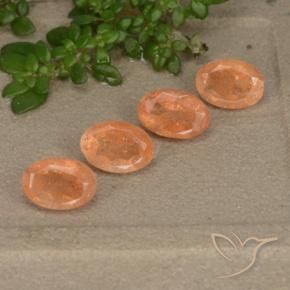 Pedras preciosas de Pedra do Sol Damasco Laranja Quente natural de 2.26 ct, oval, Translúcido
