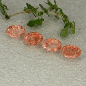 Pedras preciosas de pedra do sol laranja natural de 2,05 ct, corte oval, translúcido