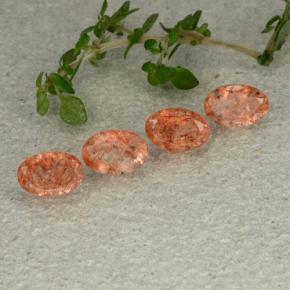 Pedras preciosas de pedra do sol laranja natural de 2,05 ct, corte oval, translúcido