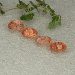 Pedras preciosas de pedra do sol laranja natural de 2,05 ct, corte oval, translúcido
