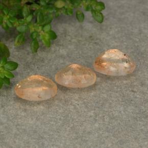 Pedras preciosas de pedra do sol laranja natural de 1,52 ct, corte oval, translúcido