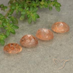 Pedras preciosas de Pedra do Sol laranja avermelhado natural de 2.23 ct, oval, Translúcido
