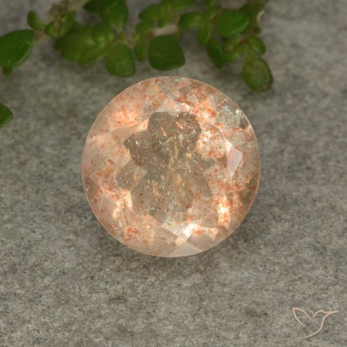 2.32ct Natural Laranja claro Pedra do Sol, Redondo, Translúcido