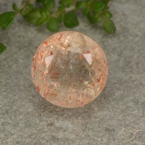 3.39ct Natural Laranja Tigre Claro Pedra do Sol, Redondo, Translúcido