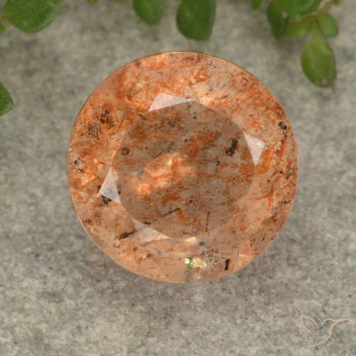 3.17ct Natural laranja quente Pedra do Sol, Redondo, Translúcido