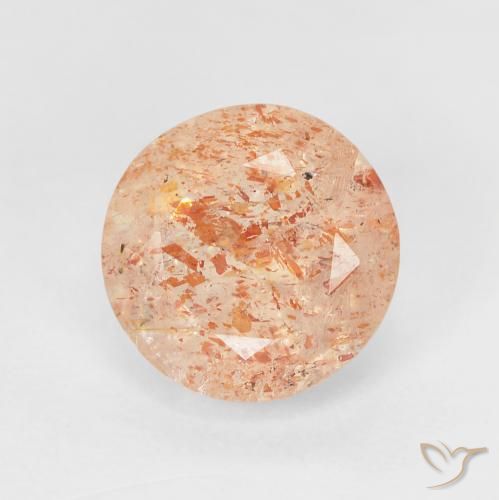 2.45ct Natural Laranja claro Pedra do Sol, Redondo, Translúcido