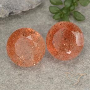 Pedras preciosas de Pedra do Sol Toranja Laranja natural de 4.75 ct, Redondo, Translúcido