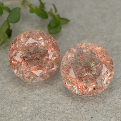 Pedras preciosas de pedra do sol laranja natural de 5,50 ct, corte redondo, translúcido