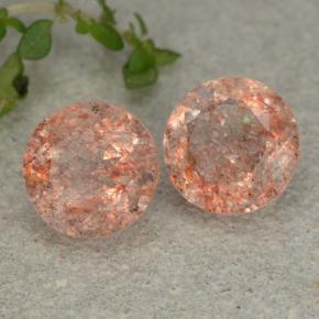 Pedras preciosas de pedra do sol laranja natural de 5,50 ct, corte redondo, translúcido