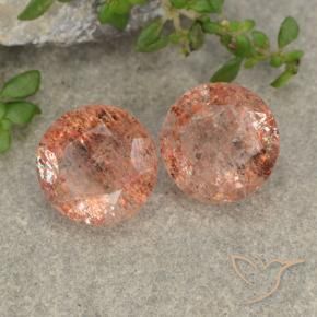 Pedras preciosas de Pedra do Sol rosa médio natural de 5.42 ct, Redondo, Translúcido